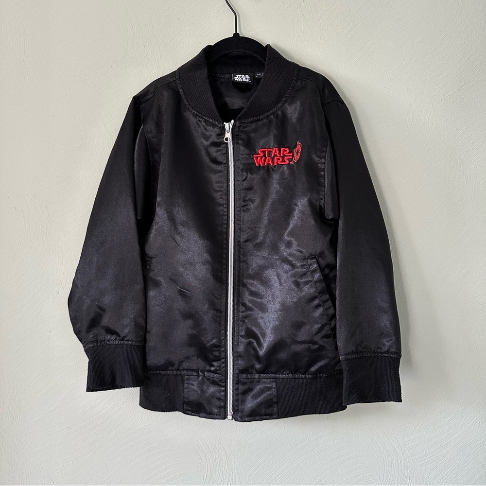 Star Wars Black Satin Tie Fighter Bomber Jacket